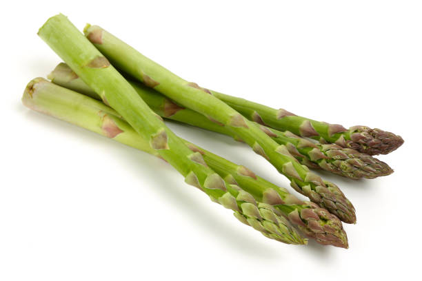 istock Green asparagus sticks isolated on white 1146222474