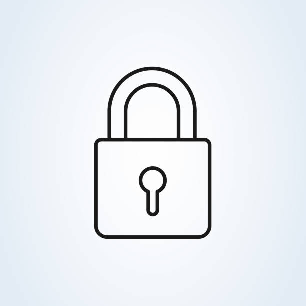 lock line icon, outline vector logo illustration, linear pictogram isolated on white