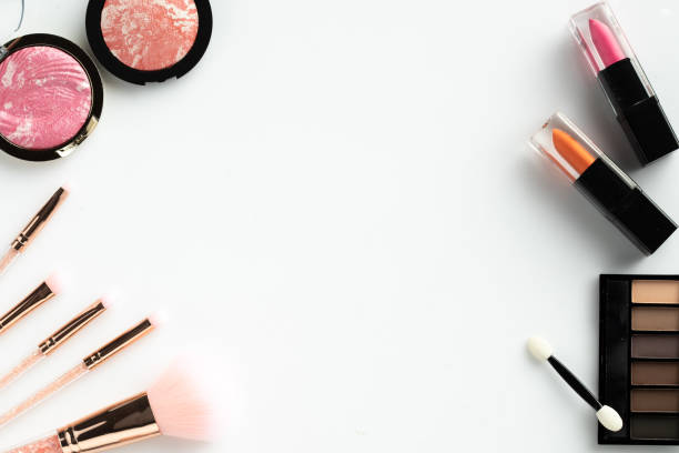 istock cosmetic make up flat lay white background copy space text beauty  graphic content 1146225928