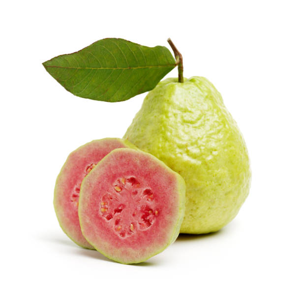 istock Pink guava isolated on white background 1146230967