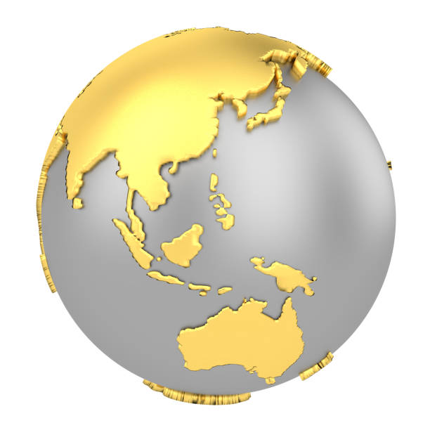 istock Earth globe with golden continents isolated on white background. World Map. 3D rendering illustration. 1146235759