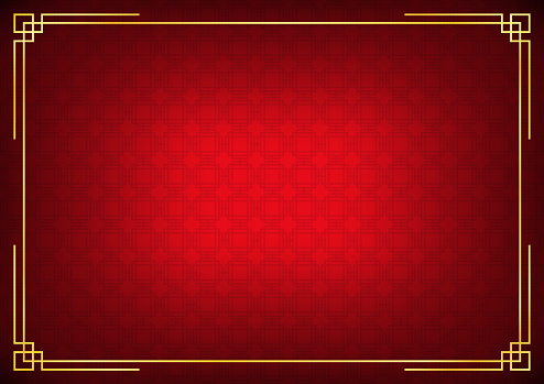 Red And Black Chinese Square Abstract Background With Golden Border Stock  Illustration - Download Image Now - iStock