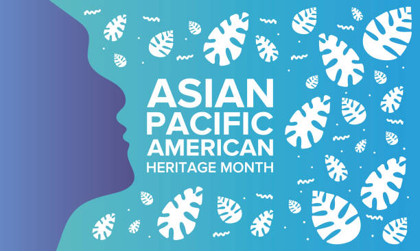 아시아 태평양 미국 문화 유산의 달. 5 월에 축 하. 그것은 미국에서 아시아 미국인과 태평양 섬 주민들의 문화와 전통, 역사를 기념 합니다. 포스터, 카드, 배너 및 배경. 벡터 일러스트 - social history stock illustrations