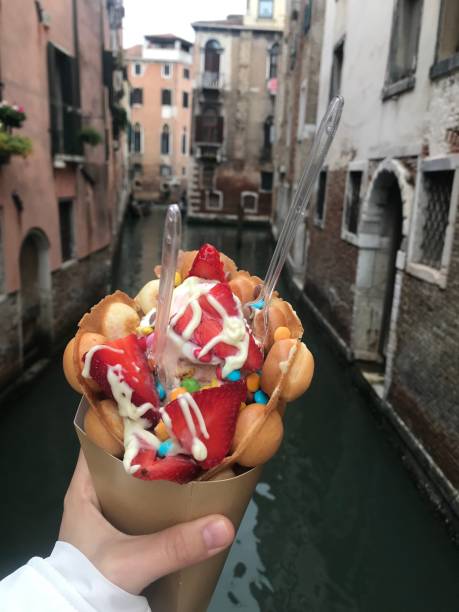 istock Waffle with toppings, ice cream and fruit 1146238773