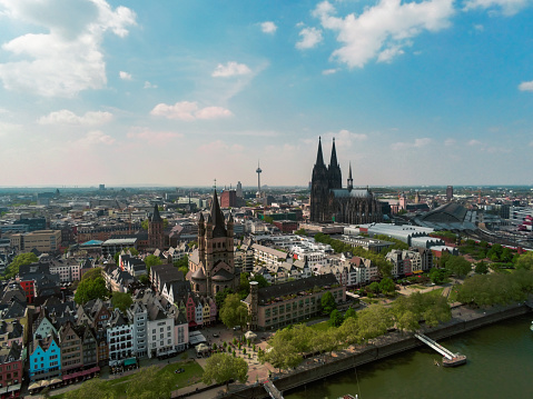 Aerial view on Cologne in Germany