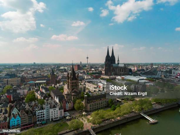 Cologne In Germany Stock Photo - Download Image Now - Aerial View, City, Directly Above