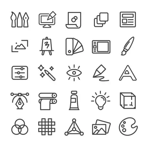 Vector illustration of Graphic Design Icon - Smart Line Series