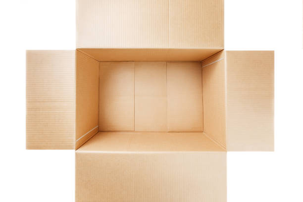 istock Open cardboard box isolated on white background. Top view. 1146243011