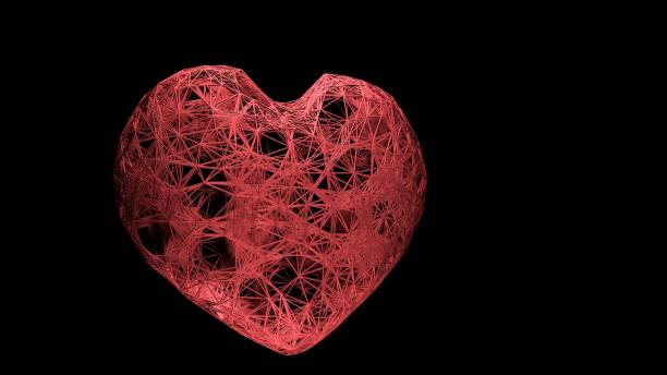 istock 3D render Big red plexus heart devoted to Valentine's Day 1146243042