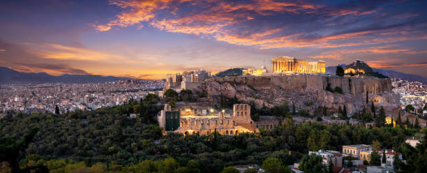 istock The illuminated Acropolis of Athens, Greece just after sunset 1146243915