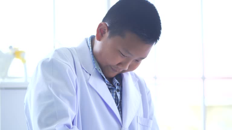 Students study during science class  In Laboratory