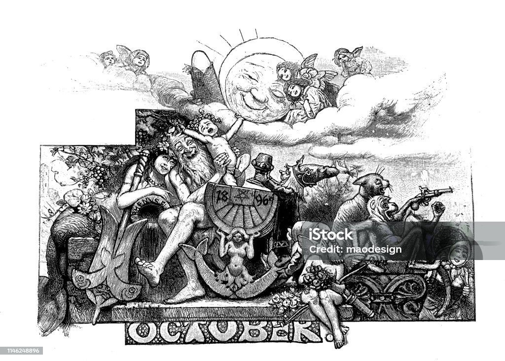Fairy tale - October 1886 stock illustration