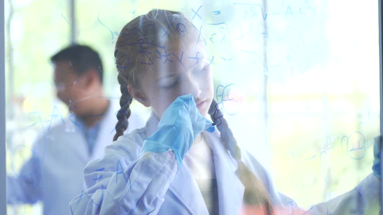 Students study during science class  In Laboratory