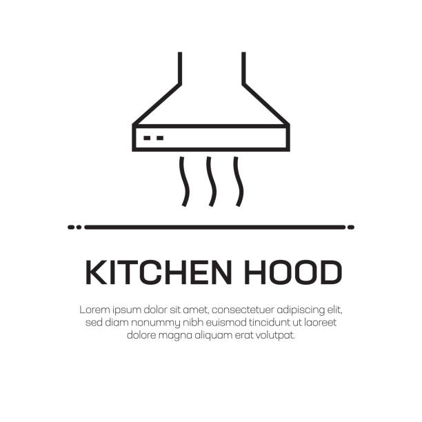 주방 후드 벡터 라인 아이콘-간단한 얇은 라인 아이콘, 프리미엄 품질 디자인 요소 - range hood stock illustrations