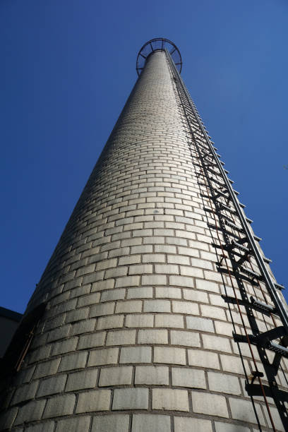 istock Brick-lined chimney from an old heating plant in Germany 1146251674