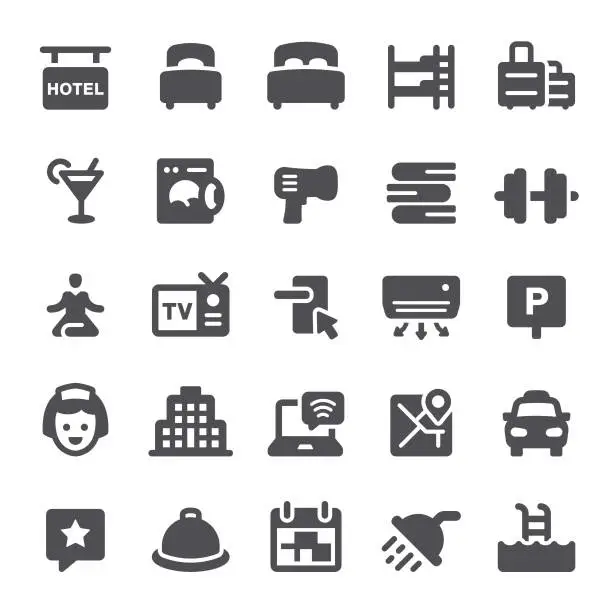 Vector illustration of Hotel Icons