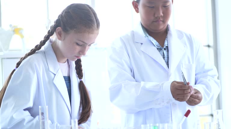 Students study during science class  In Laboratory