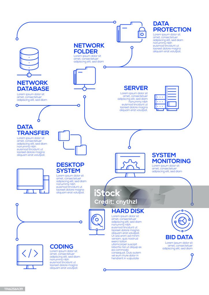 Network Technology Vector Concept And Infographic Design Elements In ...