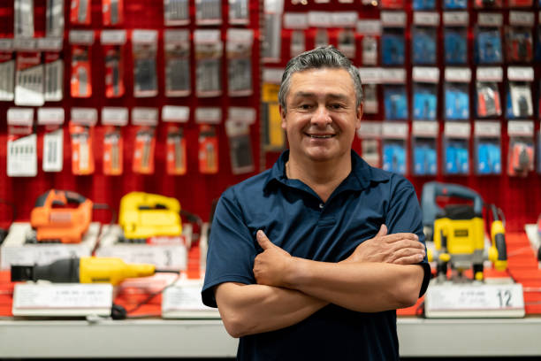 istock Contractor buying construction materials at a hardware store 1146259081