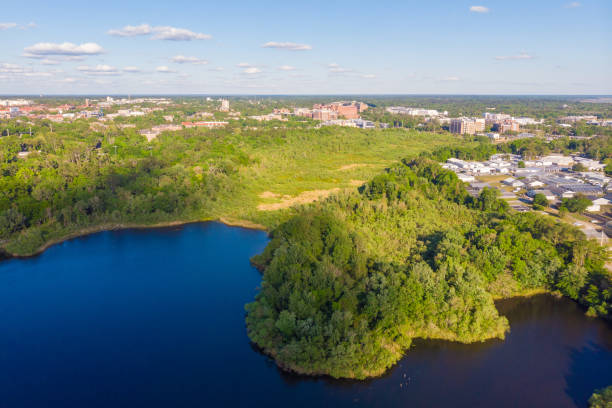 gainesville, florida aerial - university of florida imagens e fotografias de stock