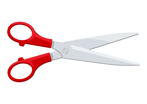 Beautiful vector design illustration of scissors isolated on white background