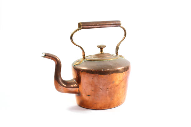 istock Vintage Antique Steam Punk Style Kettle Teapot on White Background 1146268067