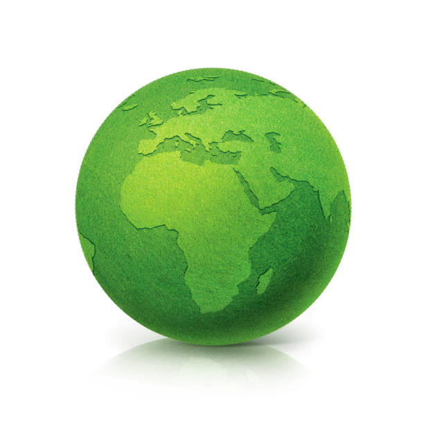 istock ECO Green globe Europe and Africa map on white background 1146268134