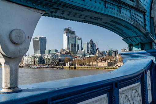 City of London, The skylines of the Metropolitan, the modern skyscrapers of the City along the Thames River