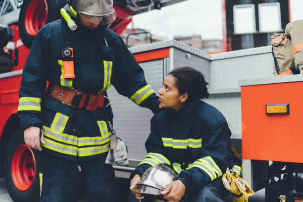 istock Depressed firefighter after rescue operation 1146271910
