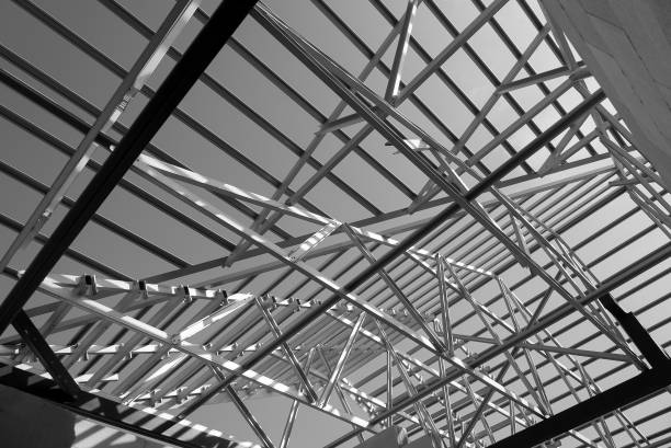 istock Structure of steel roof frame. 1146275296