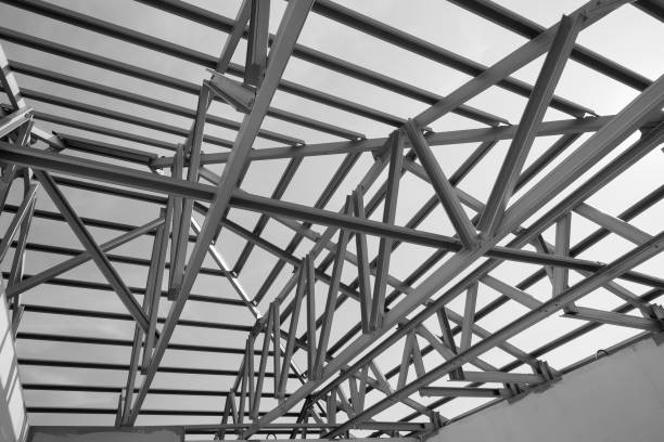 istock Structure of steel roof frame. 1146275327