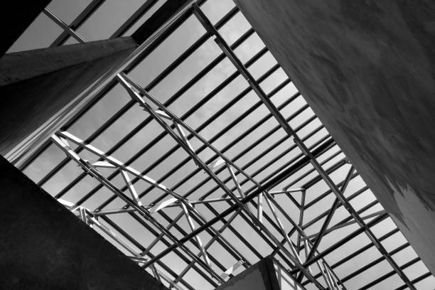 istock Structure of steel roof frame. 1146275404