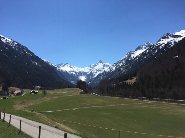 istock Alpine panorama with mountains surrounding Oberstdorf, Allgau Alps, Germany 1146275557