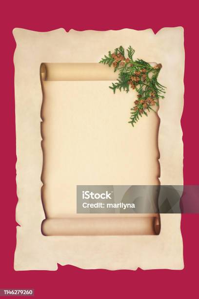 Old Scroll On Parchment Stock Photo - Download Image Now - Letter -  Document, Christmas, Paper Scroll - iStock