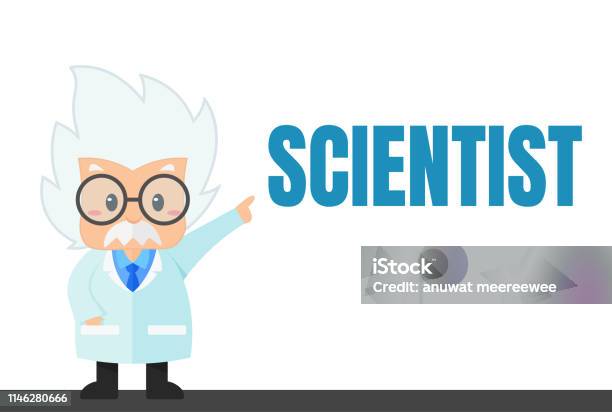 Cartoon Scientist In The Lab And Experiment That Looks Simple Stock Illustration - Download Image Now