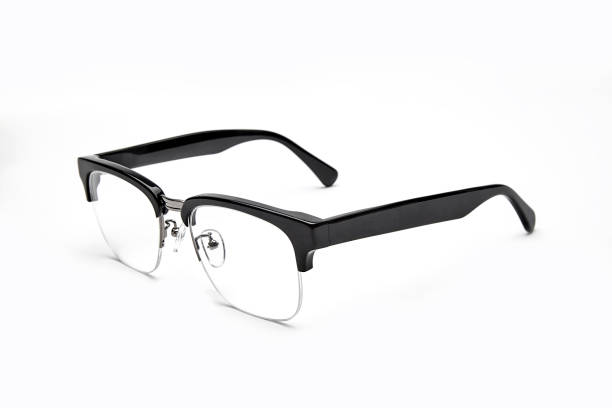 istock Black frame of myopia glasses on white 1146281415
