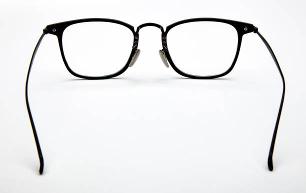 istock Black frame of myopia glasses on white 1146281449