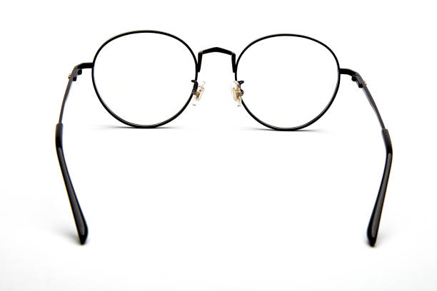 istock Black frame of myopia glasses on white 1146281452