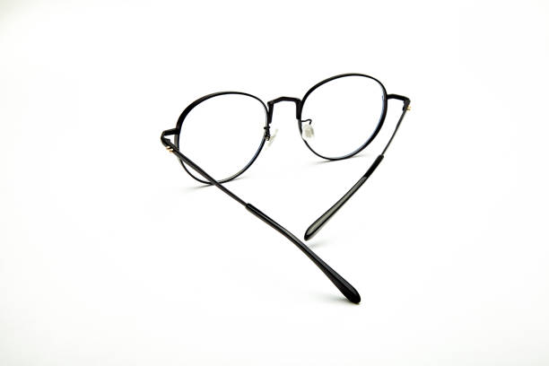 istock Black frame of myopia glasses on white 1146281458