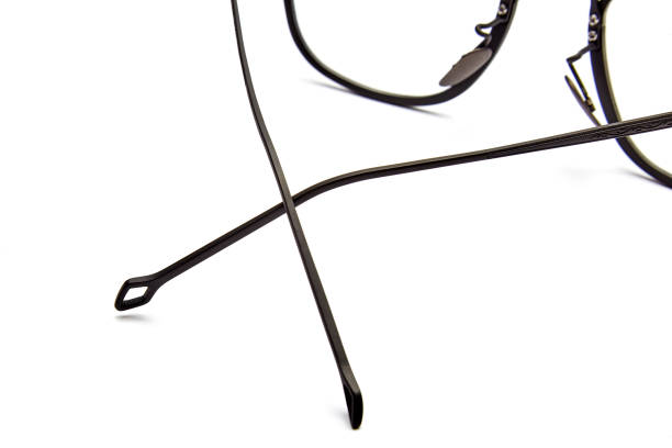 istock Black frame of myopia glasses on white 1146281460
