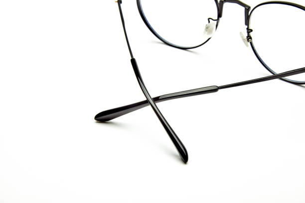 istock Black frame of myopia glasses on white 1146281965