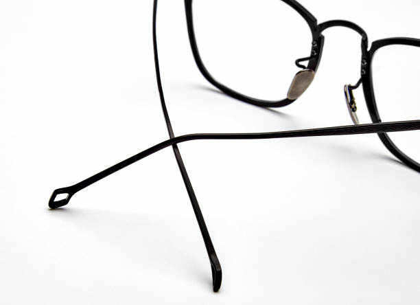 istock Black frame of myopia glasses on white 1146281977