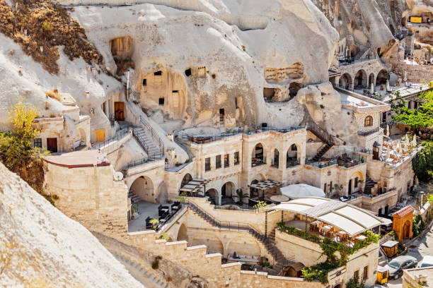 istock Cappadocia hotels carved from stone rock, cave style 1146283416