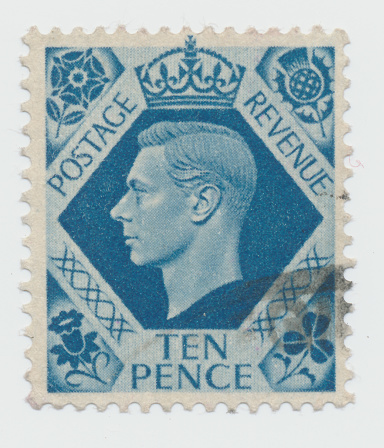 POLTAVA, UKRAINE - APRIL 21, 2019. Vintage stamp printed in Great Britain 1937 shows , King George VI