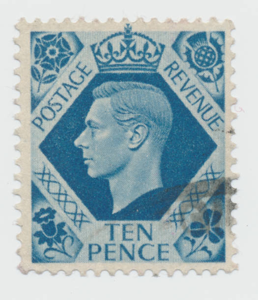 Vintage stamp printed in Great Britain 1937 shows , King George VI POLTAVA, UKRAINE - APRIL 21, 2019. Vintage stamp printed in Great Britain 1937 shows , King George VI george vi stock pictures, royalty-free photos & images