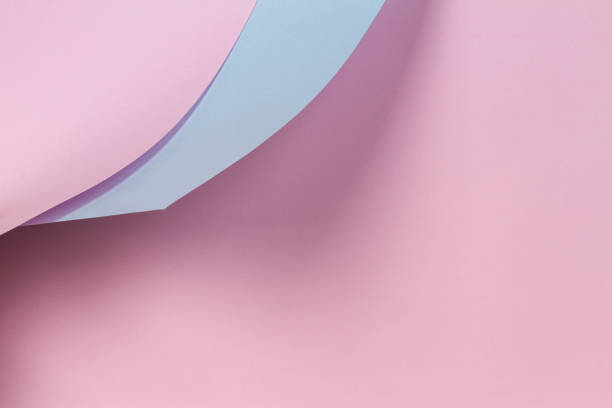 istock Abstract geometric shape pastel pink and blue color paper background 1146288982