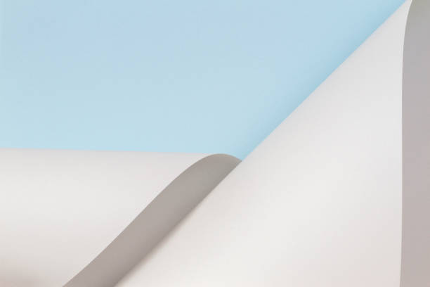 istock Abstract geometric shape pastel blue and white color paper background 1146289024