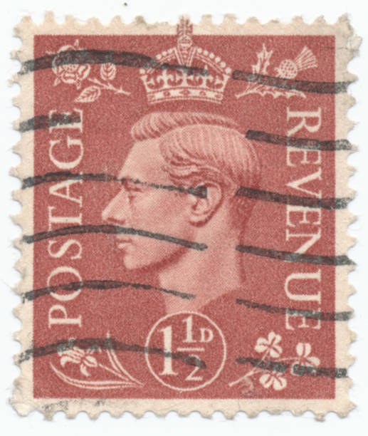 istock Vintage stamp printed in Great Britain 1941 shows , King George VI 1146289738