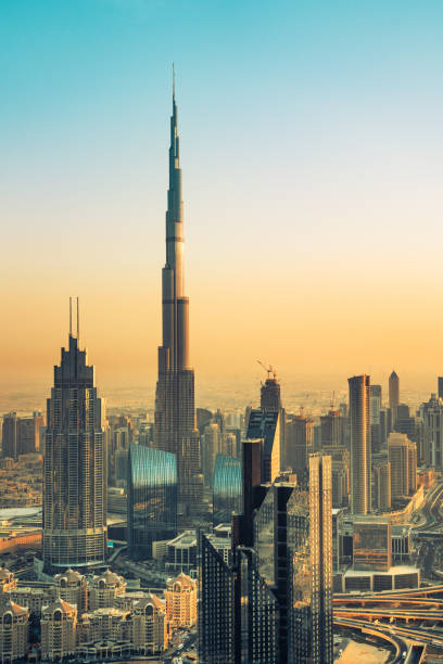 Dubai Skyline With Burj Khalifa Stock Photo - Download Image Now - Burj  Khalifa, Aerial View, Apartment - iStock