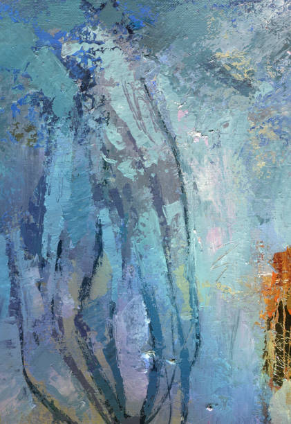 istock Blue paintings with abstract paint background and oil texture. 1146292873